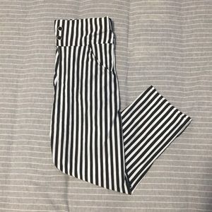 Black and White Striped Capris